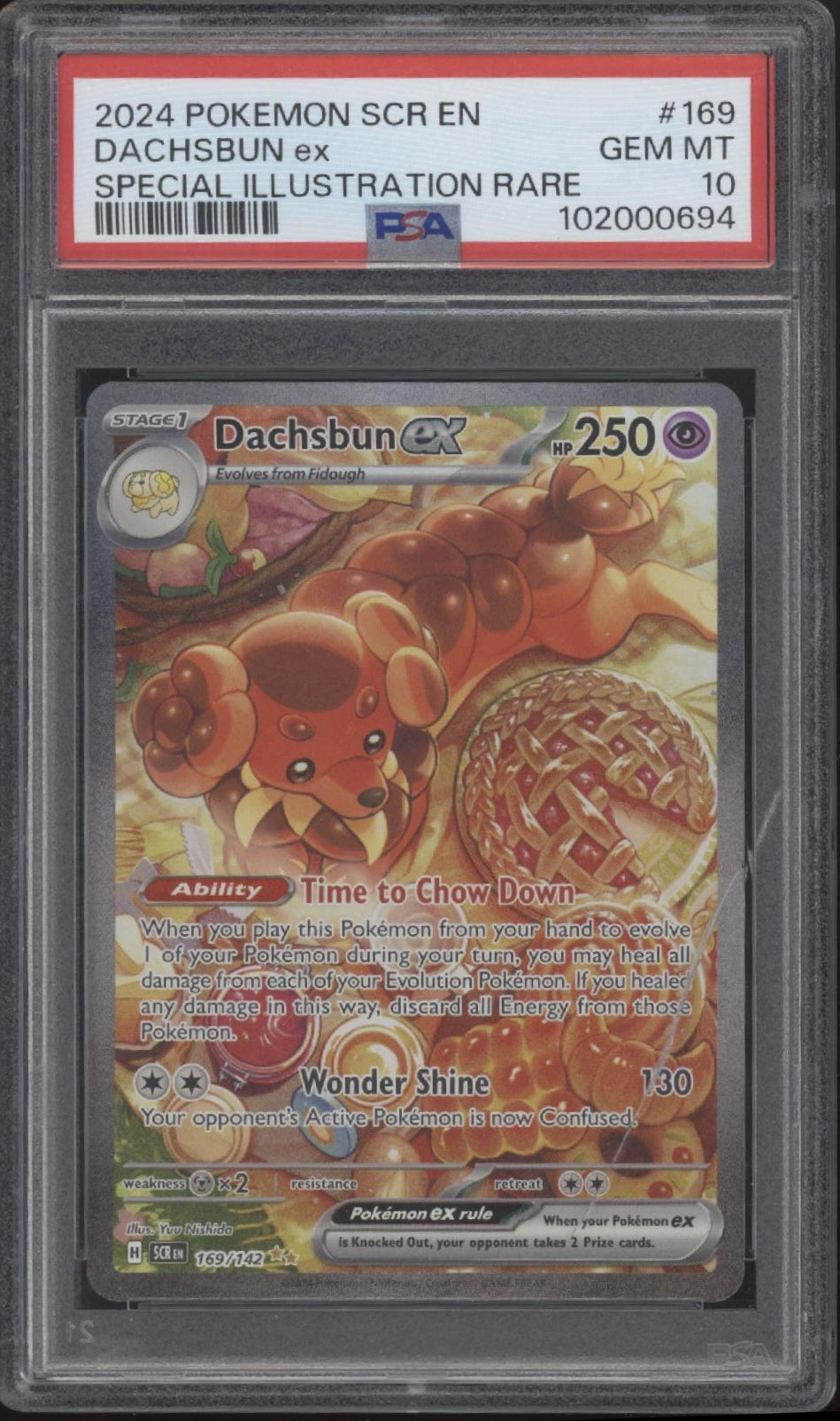 Dachsbun ex Pokemon Stellar Crown Special Illustration Rare #169 PSA 10 *See Photos*