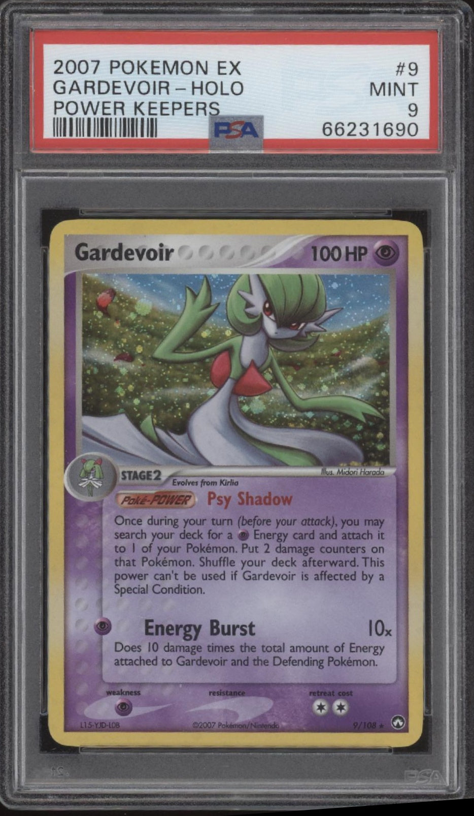 Gardevoir Pokemon Power Keepers Holo #9 PSA 9