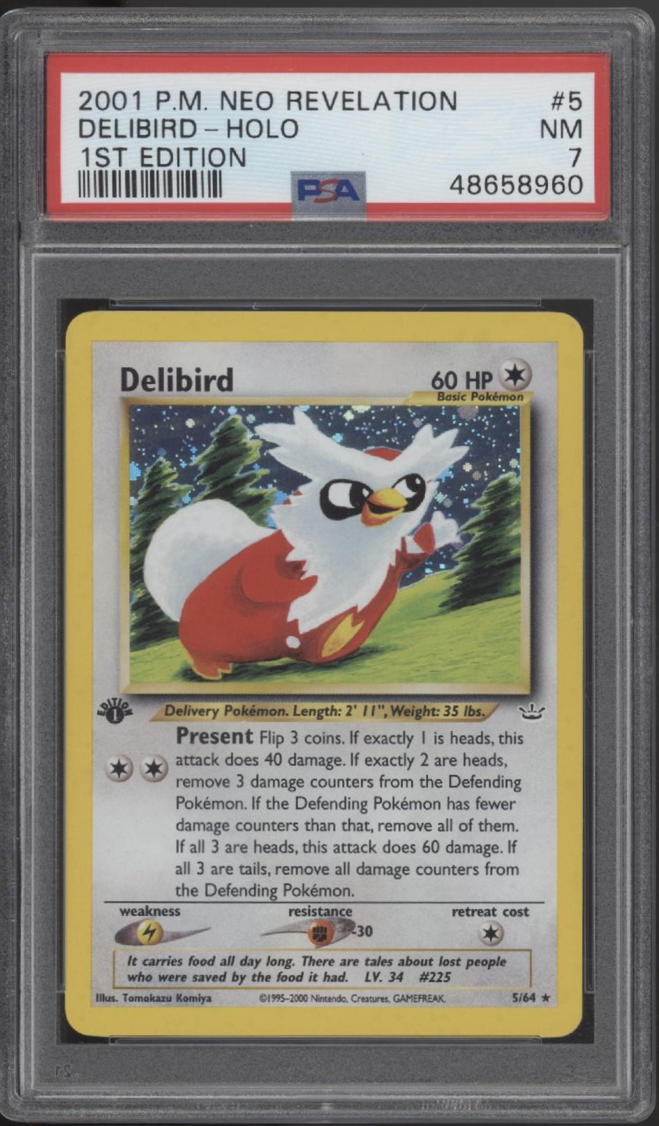 Delibird Pokemon Neo Revelation Holo 1st Edition #5 PSA 7