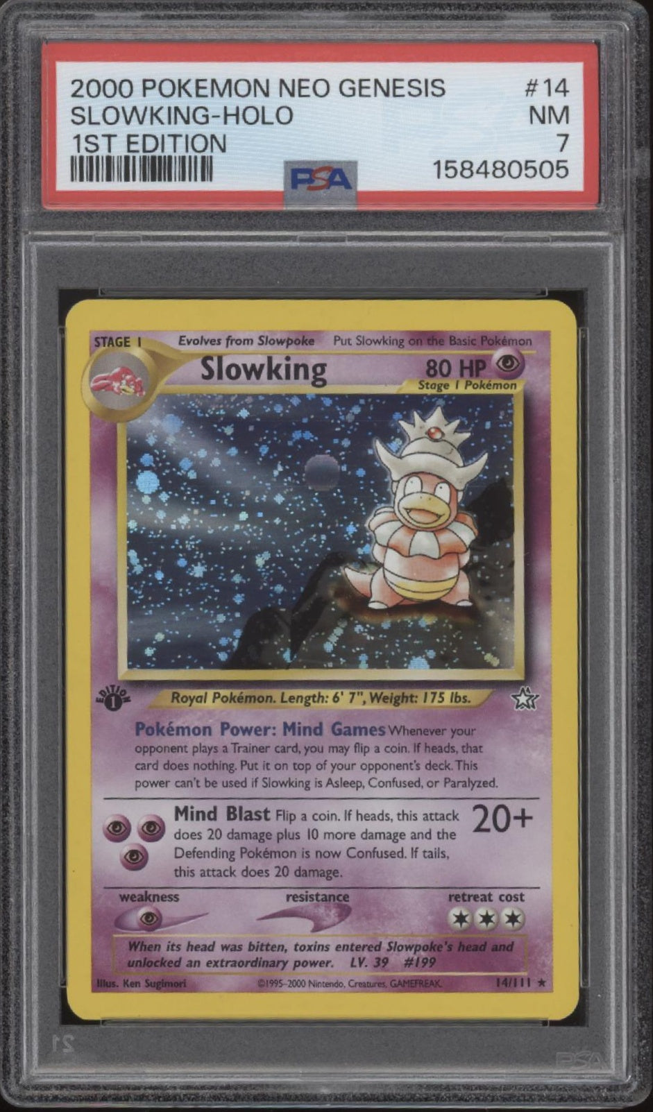 Slowking Pokemon Neo Genesis Holo 1st Edition #14 PSA 7