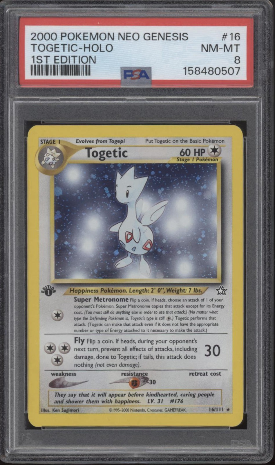 Togetic Pokemon Neo Genesis Holo 1st Edition #16 PSA 8 #2