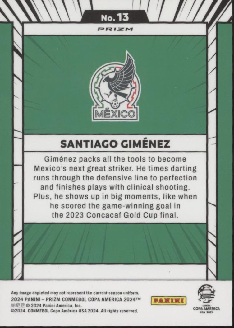 Santiago Gimenez 2024 Panini Prizm Conmebol Copa America Prizm #173