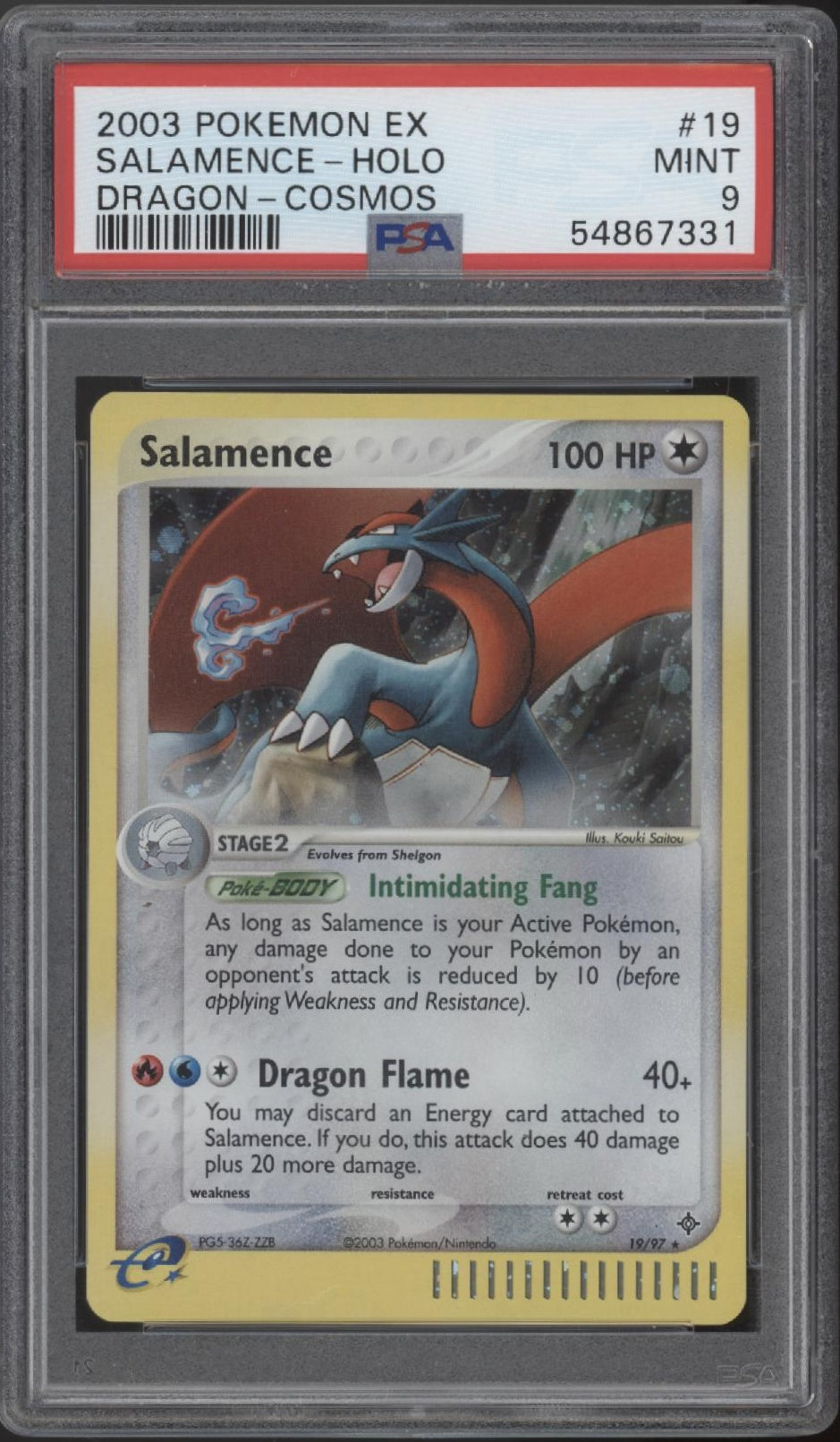 Salamence Pokemon Dragon Cosmos Holo #19 PSA 9