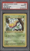 Weedle Pokemon Base Set 1st Edition #69 PSA 10