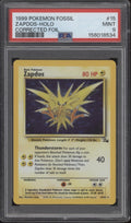 Zapdos Pokemon Fossil Corrected Foil #15 PSA 9