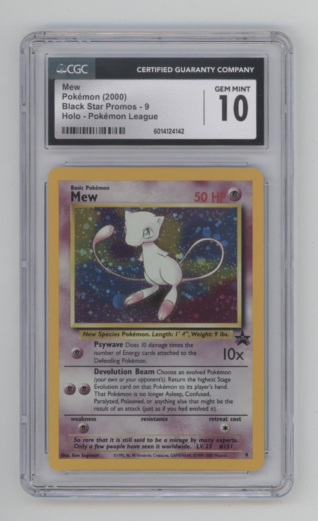 Mew Pokemon League Black Star Promo Holo #9 CGC 10
