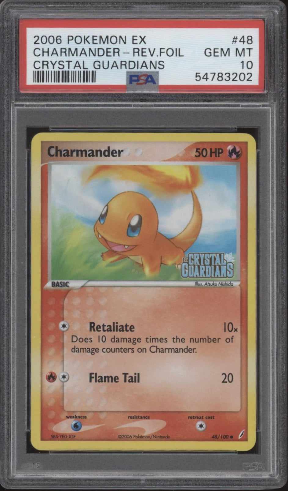 Charmander Pokemon Crystal Guardians Reverse Holo #48 PSA 10 #2