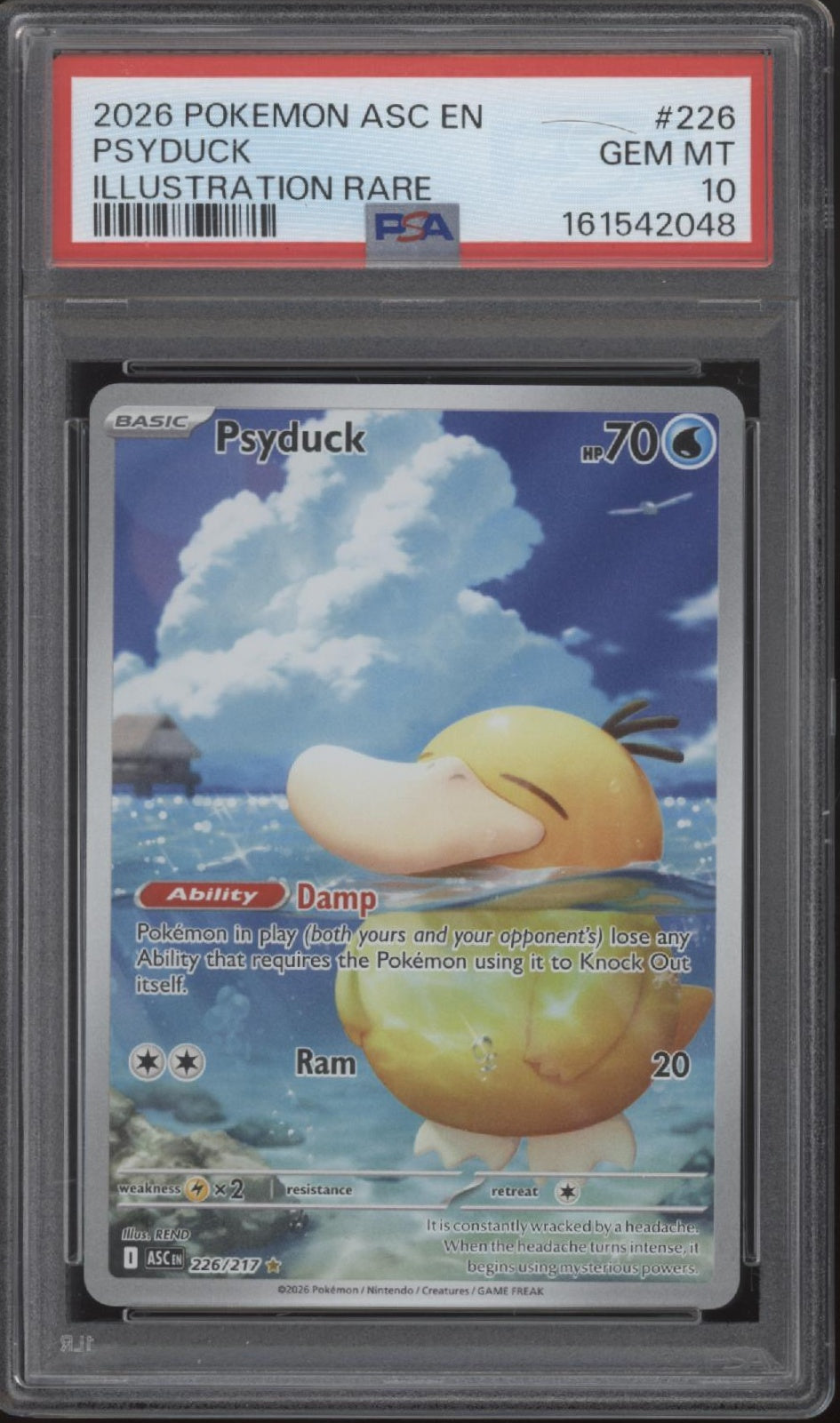 Psyduck Pokemon Ascended Heroes Illustration Rare #226 PSA 10 #1