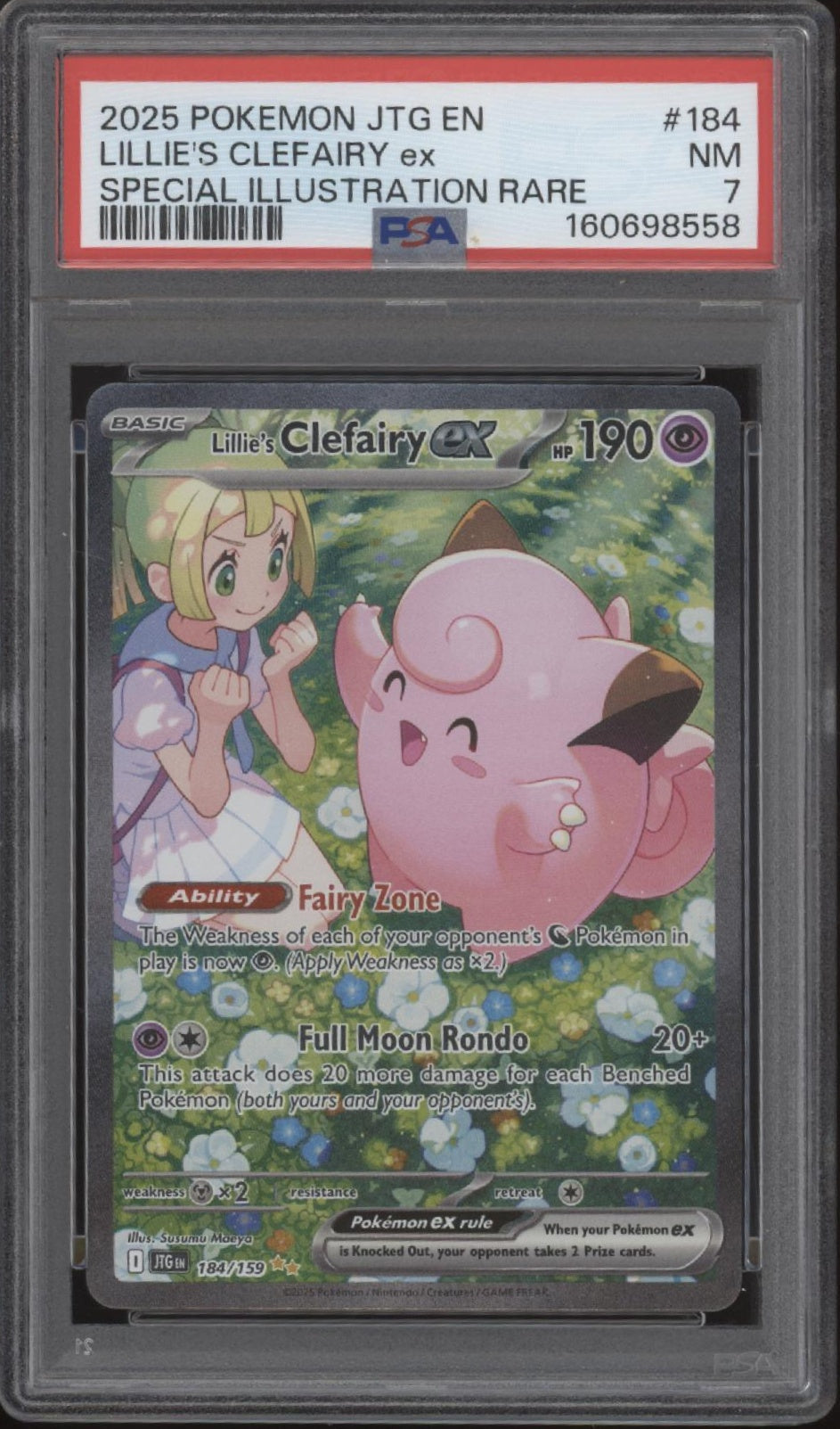 Lillie's Clefairy ex Pokemon Journey Together Special Illustration Rare #184 PSA 7