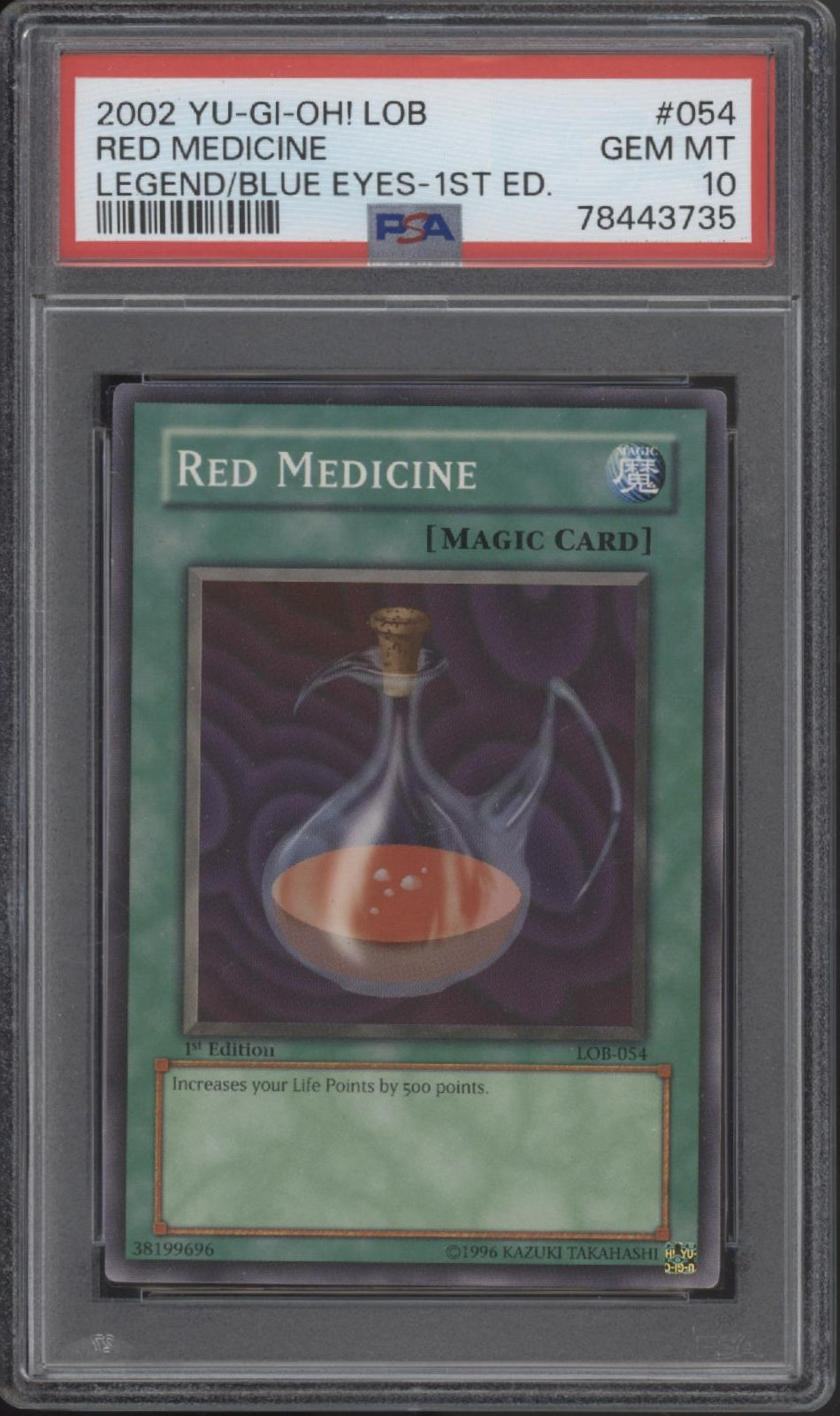 Red Medicine Yu-Gi-Oh! LOB 1st Edition #054 PSA 10