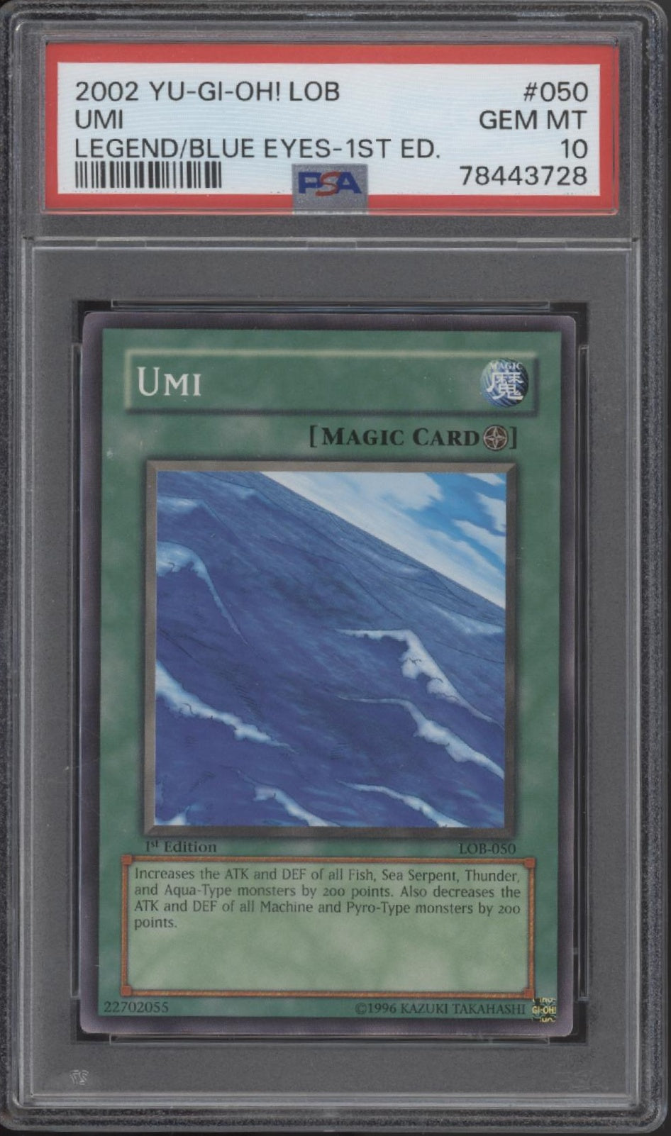 Umi Yu-Gi-Oh! LOB 1st Edition #050 PSA 10