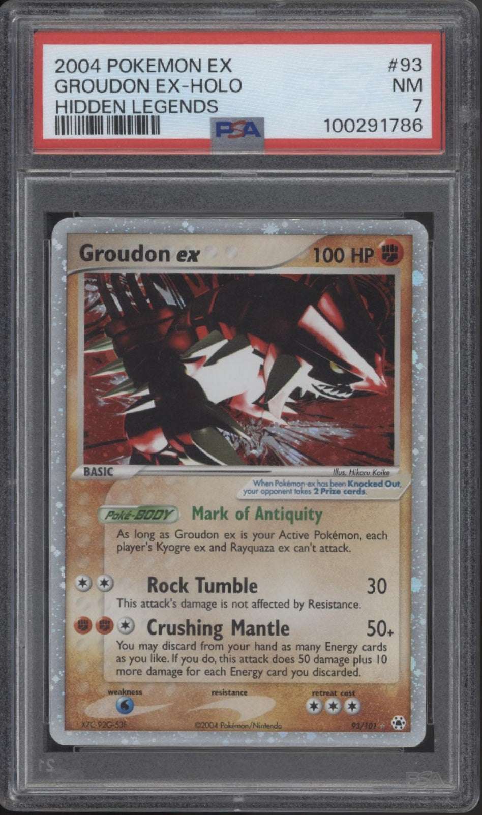 Groudon ex Pokemon Hidden Legends Holo #93 PSA 7