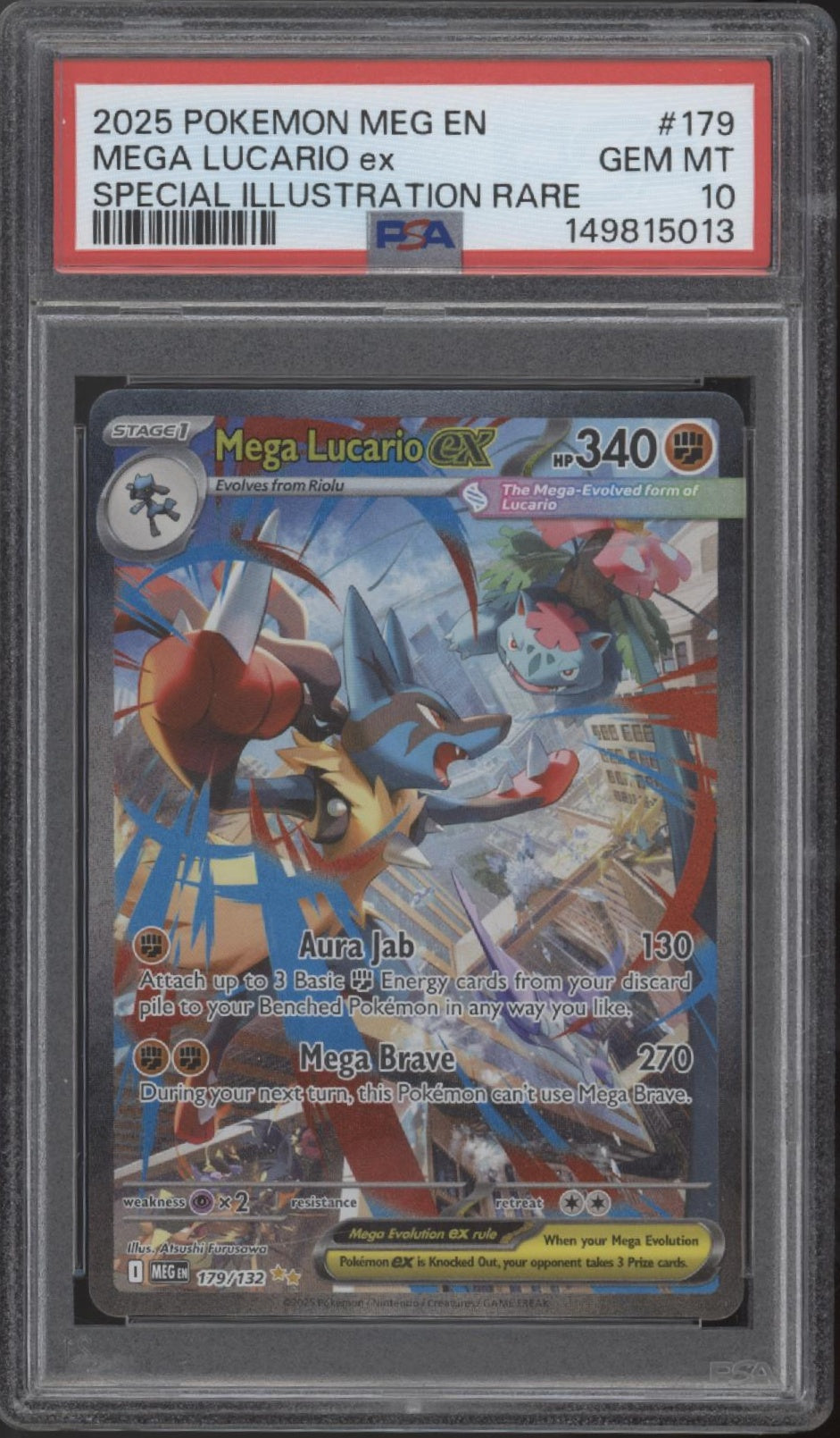 Mega Lucario ex Pokemon Mega Evolution Special Illustration Rare #179 PSA 10 #2