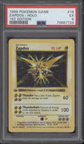 Zapdos Pokemon Base Set Holo 1st Edition #16 PSA 5