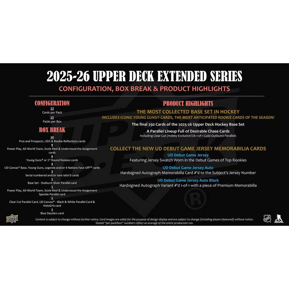 2025-26 Upper Deck Extended Series Hockey Hobby Box *Contact Us To Order*