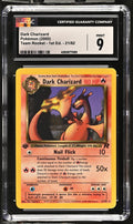 2000 Pokemon Team Rocket - 1st Edition Dark Charizard 21/82 CGC 9