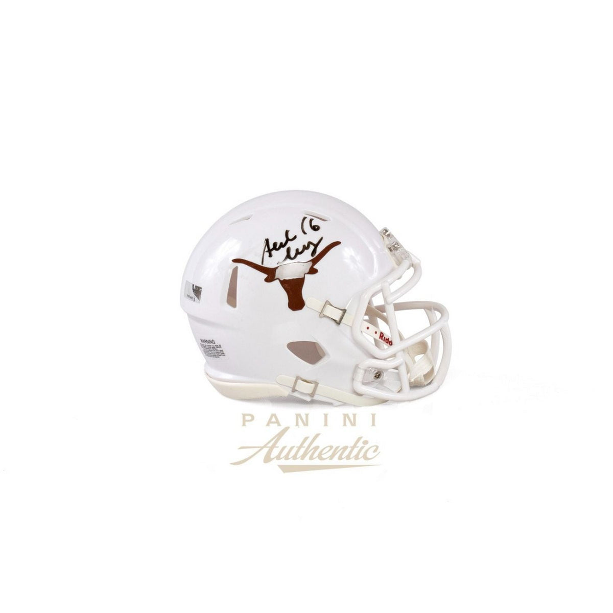 Arch Manning Autographed University of Texas White Speed Replica Mini Helmet