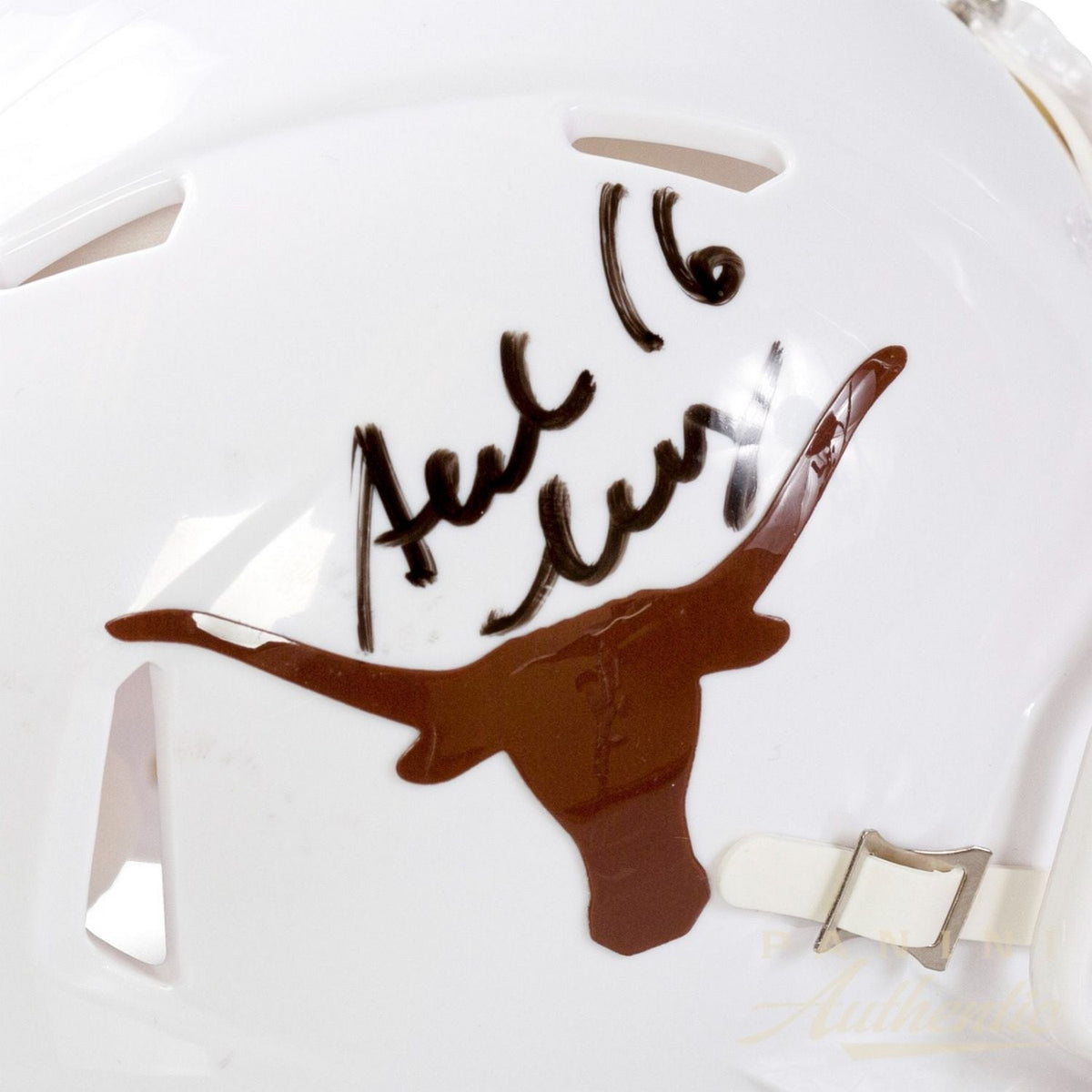 Arch Manning Autographed University of Texas White Speed Replica Mini Helmet