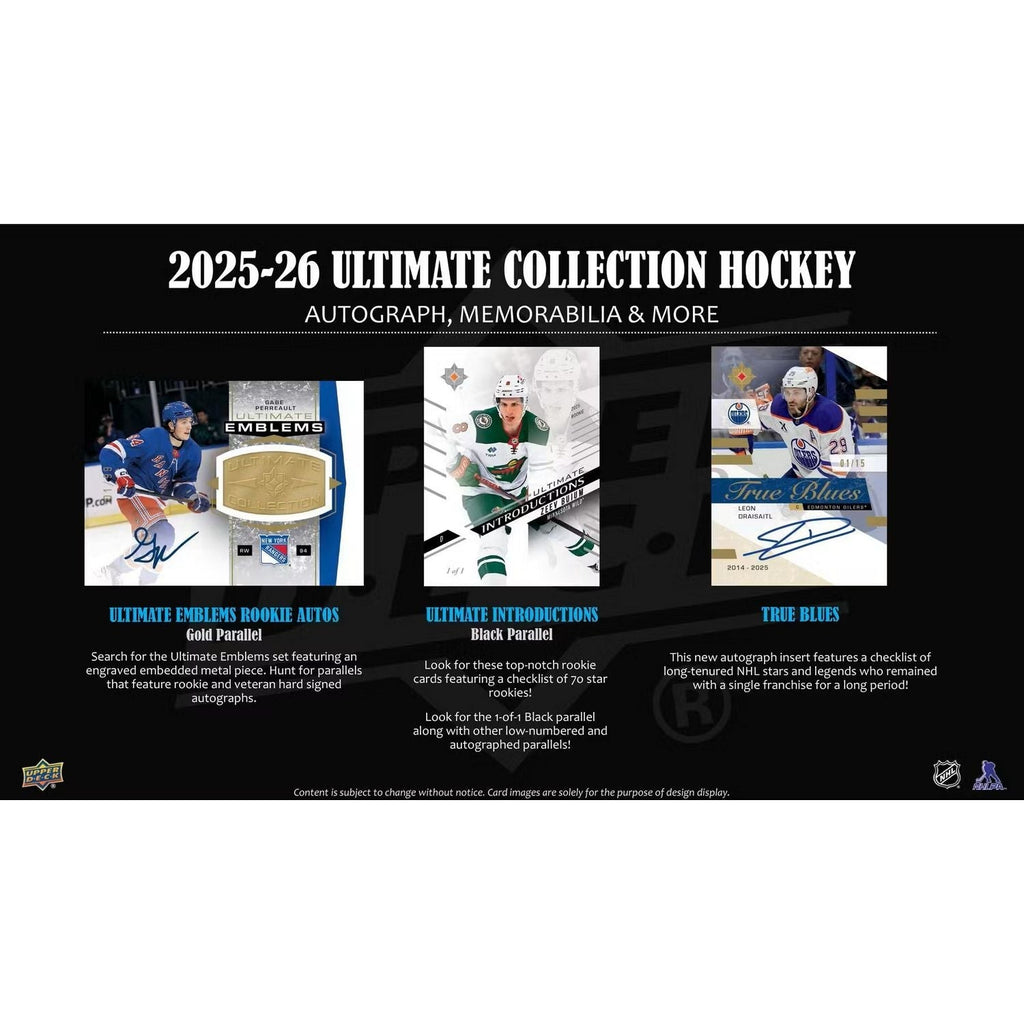 2025-26 Upper Deck Ultimate Collection Hockey Hobby Box *Contact Us To Order*