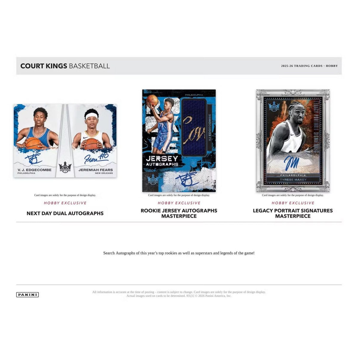 2025-26 Panini Court Kings Basketball Hobby Box