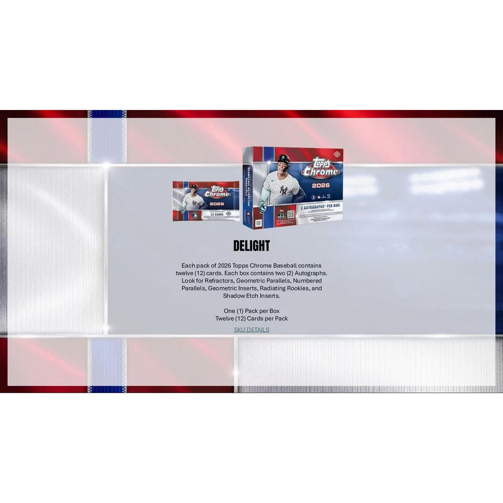 2026 Topps Chrome Baseball Hobby Box