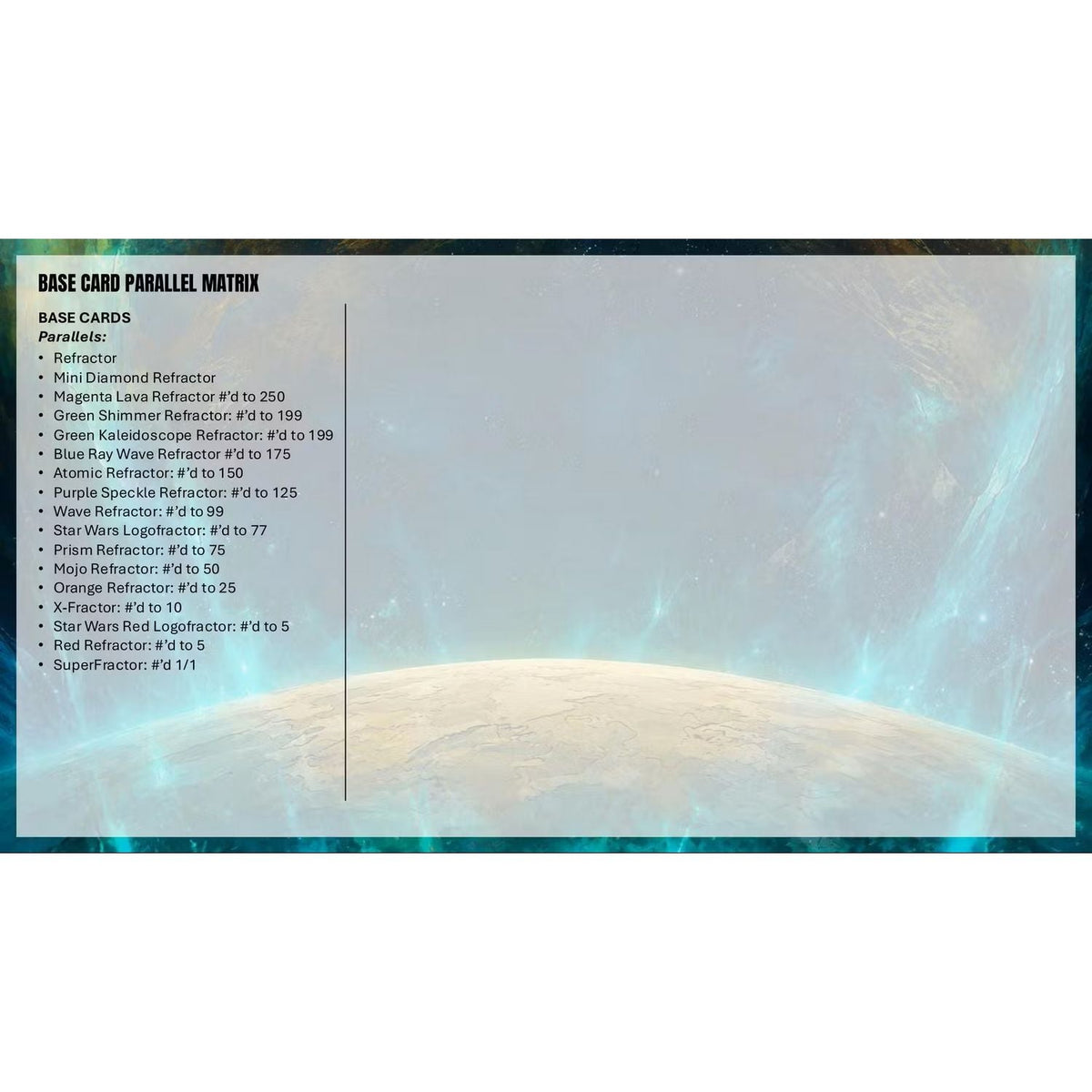2026 Topps Star Wars Chrome Galaxy Hobby Box