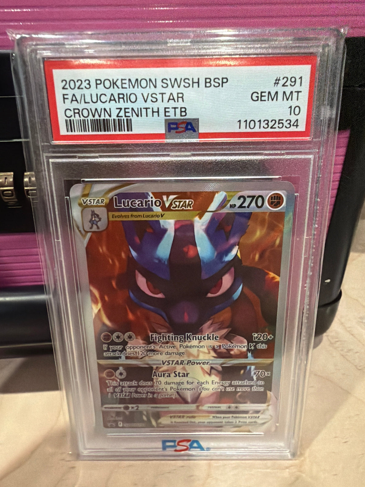 PSA 10 Pokemon Lucario Vstar Crown Zenith SWSH291