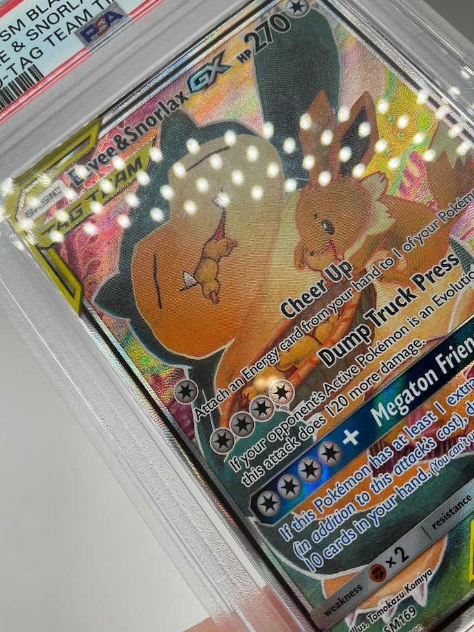 Eevee & Snorlax GX Pokemon Tag Team Tins Full Art Promo #SM169 PSA 9 #2