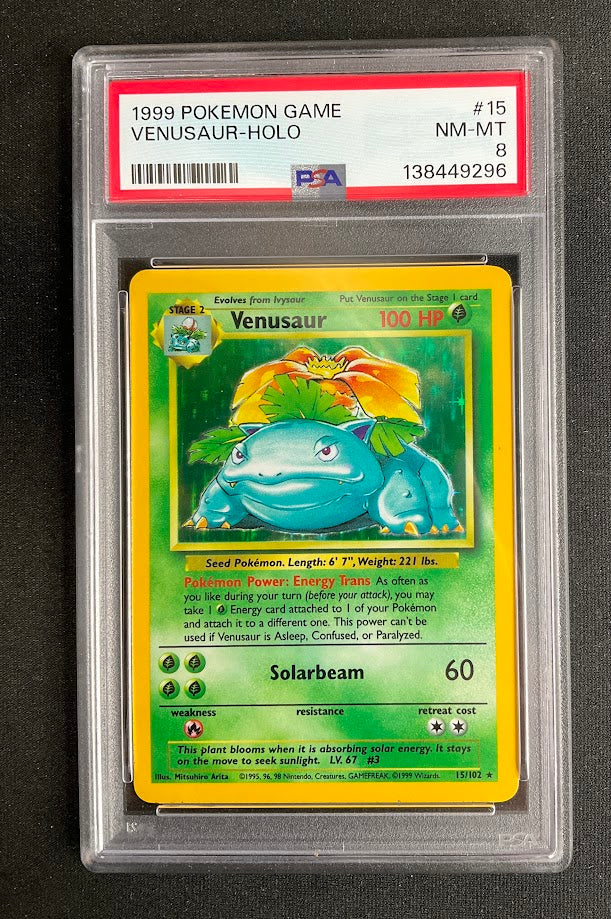 Venusaur Pokemon Base Set Holo #15 PSA 8 *See Description*