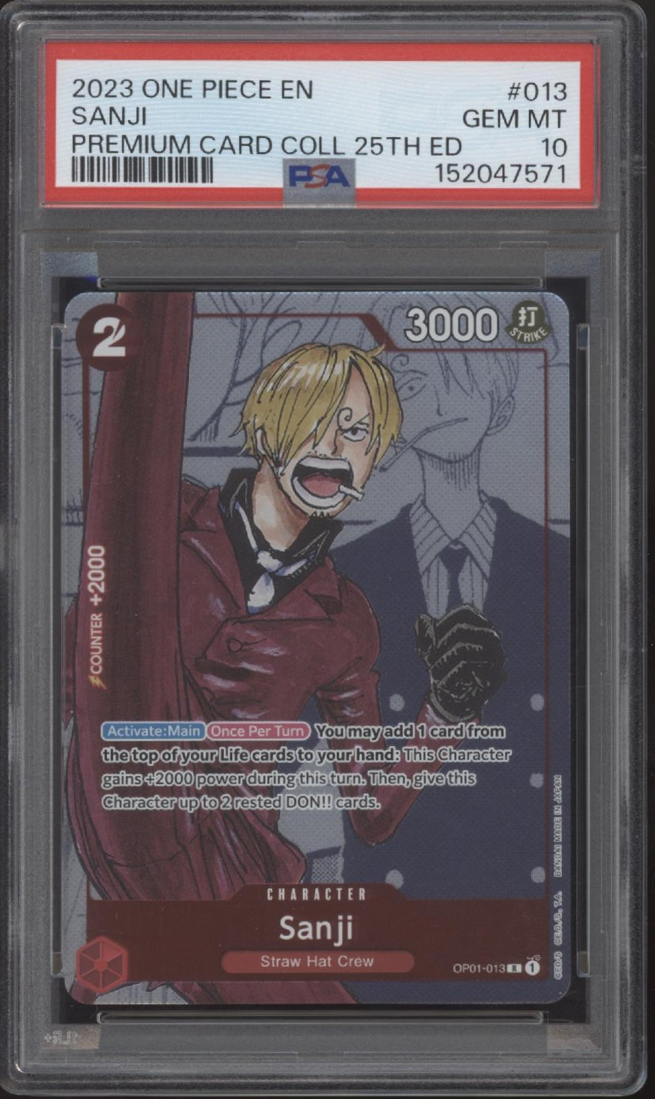 One Piece Card Game Premium Card Collection 25th Edition Sequential PSA 10 Set