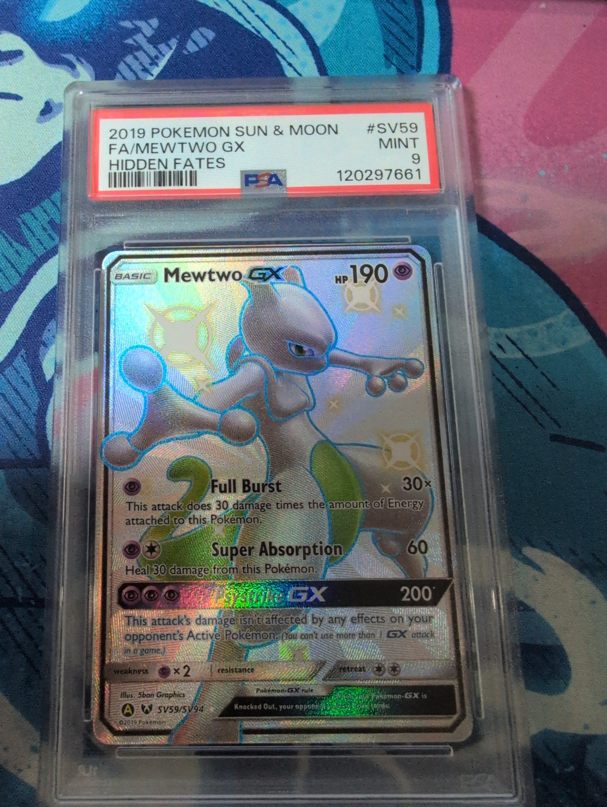 Pokemon: PSA 9 Mewtwo GX Hidden Fates